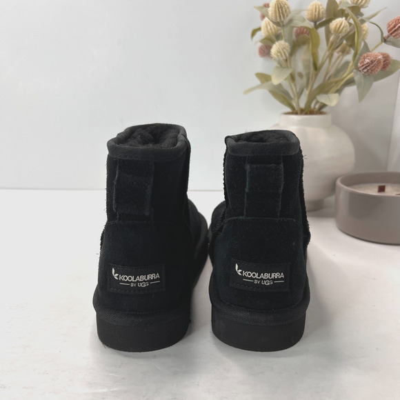 KOOLABURRA by UGG Classic Mini Suede Ankle Boots Pull On Black Womens Size 5 - Picture 7 of 9